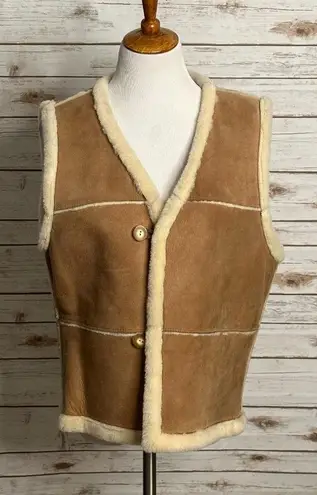 Vintage Sportsman Mfg Co genuine sheepskin sherpa lined vest Size Medium