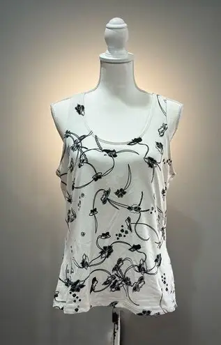 White Lady Foot Locker Floral Racerback Athletic Tank Size XL EUC