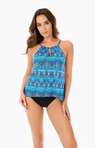 MiracleSuit New.  blue peephole tankini top. 16DD. Retails $142