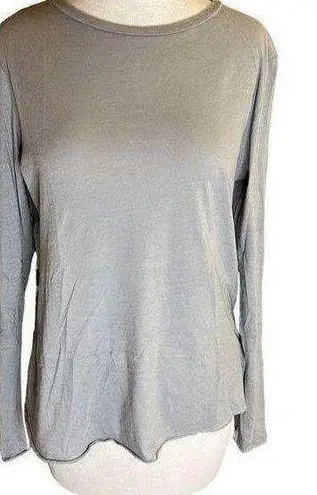 Edge Comune Gray Lightweight Long Sleeve Raw  Hems Tee Shirt Crew Neck New w/tags