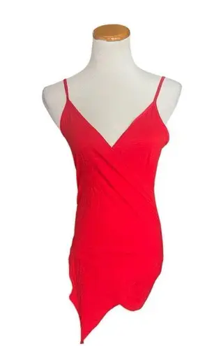 NWT Womens Xiazuo Red Strapless Faux Wrap Adjustable Strap Dress