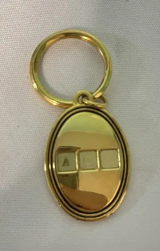 Vintage A.C.E Letters Initials Gold Keychain Key Ring