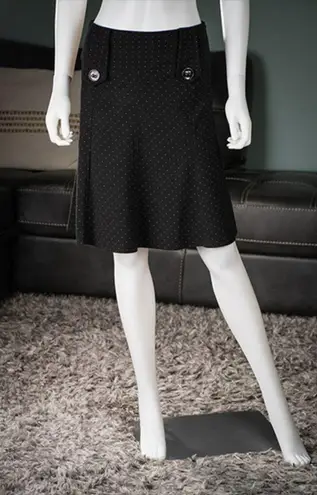 Joe Benbasset Black Polka Dot Mini Skirt with Buttons Size 3