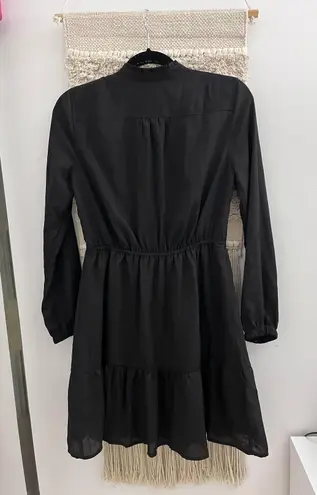 ZARA Black Babydoll Dress Long Sleeve