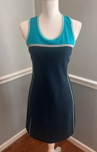 Title Nine Twisted Sister Blue Teal Racerback Sleeveless Built-In Bra Dress - Sm