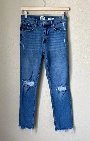 Kensie Distressed Slim Straight Jeans