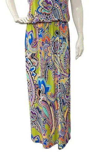 MSK womens Med multicolor Blouson Dress Chain Closure Wire Stretch Neckline Maxi