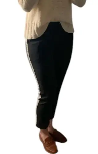 Scotch & Soda MAISON THE PEAKS BLACK PANTS IVORY SIDE STRIPE L