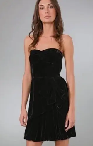 Marc by Marc Jacobs Black Velvet Silk Cocktail Mini Dress - Size 2