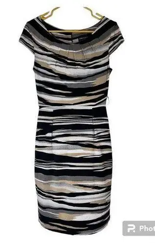 Connected Apparel Women's Size 6 Striped Sleeveless Sheath Dress