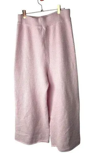 Sincerely Jules  Women's Sweater Pants Size XL Light Pink Flared Wide Leg Crop