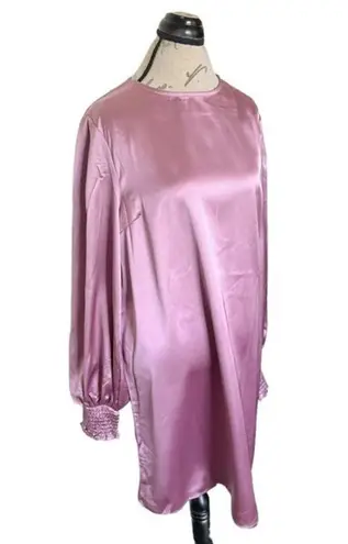 Skylar Rose Womens Dress Shift Purple Metallic Size XL Puff Scrunch Sleeves NWT