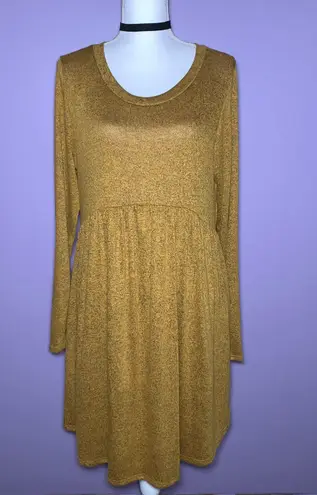 Boutique NEW Haptics Mustard Long Sleeve Dress