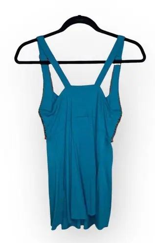 new Sky âď¸ď¸ Etched Leather Corset Bodice Embellished Strappy Silk Top âď¸ď¸ Teal L Blue Size L