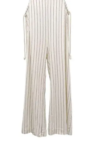 DANNIJO Wide Leg Embroidered Yin Yang Zodiac Cropped Cotton Overalls Jumpsuit Black