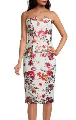 Black Halo NWT Eve Lena Sheath Midi Dress in Floral Fire Blossom Size 2 NEW