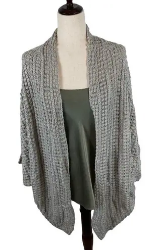 English Laundry Cardigan Womens XL gray Dolman sleeve oversize open knit sweater
