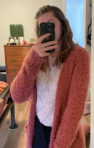 Woven Heart Popcorn Cardigan