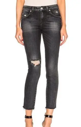 AMO Stix Vixen Destroy Distressed Gray Jeans Revolve Size 28 Black