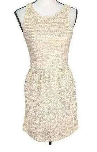 Pim + Larkin  Womens Fit and Flare Mini Dress Cream Textured S