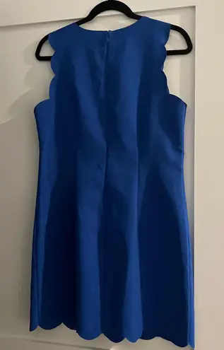 J.Crew  Cobalt Blue Scalloped Sleeveless Shift Dress - Size 8