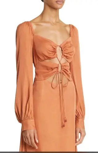 Farm Rio NWT  Caramel Cutout dress sz large