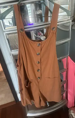 Tan and Brown dungaree overalls Orange thumbnail 2