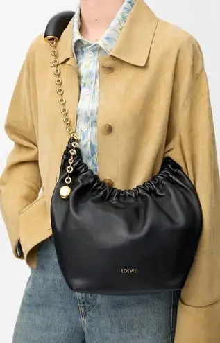 Loewe Small Squeeze bag in mellow nappa black lambskin