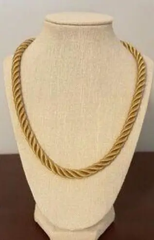 Vintage Women's Chunky Brown Twisted Rope Matinee Necklace Western Equestrian