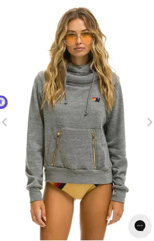 Aviator Nation Ninja Hoodie Heather Grey Retail $207