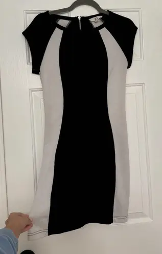 BB Dakota Jack by  Black and White Colorblock Vertical Stripe Dress Size Smal