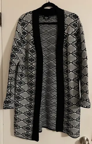 Premise Studio Black & White Knit Cardigan – Open Front, Size X-Large - Image 1