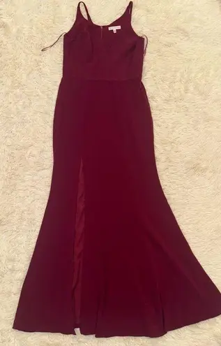 Dress the Population NWOT Dark Magenta Iris Dress slit gown sz L
