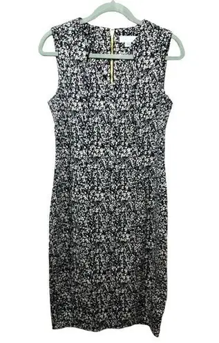 Calvin Klein Black Animal Print Queen Anne Womens Knee-Length Dress Size 10