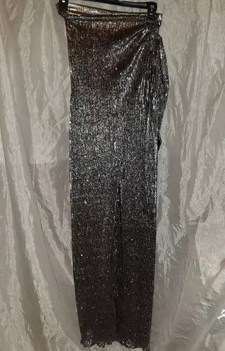 ZARA  sparkly silver wrap front pants xs nwt