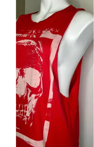 Silly Girl Red Skull Muscle Tank Top