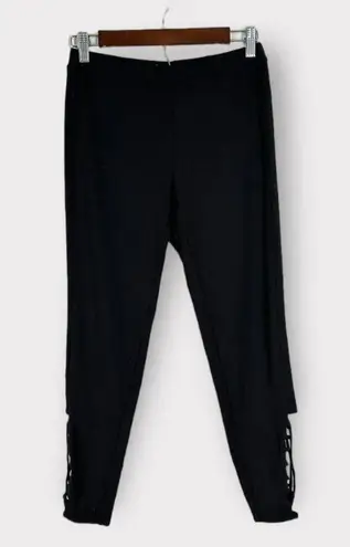 Chaser  Leggings Women's Medium Black Ankle Length Criss-Cross Leg Strretchy NWT - Image 1
