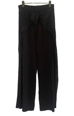 Kona Sol  Black Wide Leg Double Slit Beach Coverup Pants Women Sz M