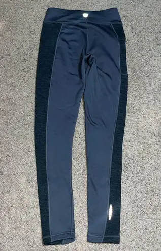 Title Nine Crash Polartec Fleece Lined Tights Colorblock Gray Black XS