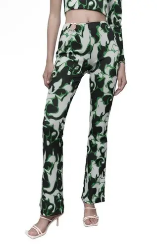 ZARA  | High Waist | Flare | Retro Jacquard Pants | Large