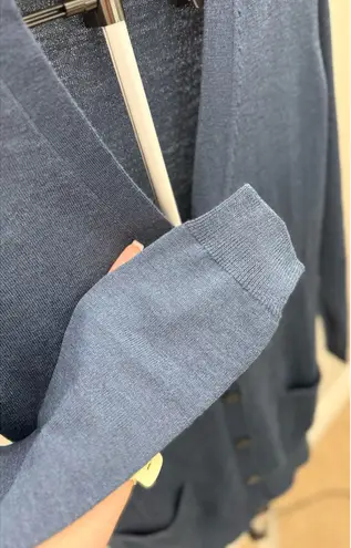 Brunella Gori 100% Merino Wool Cardigan – Made in Italy (Size M) Blue Size M