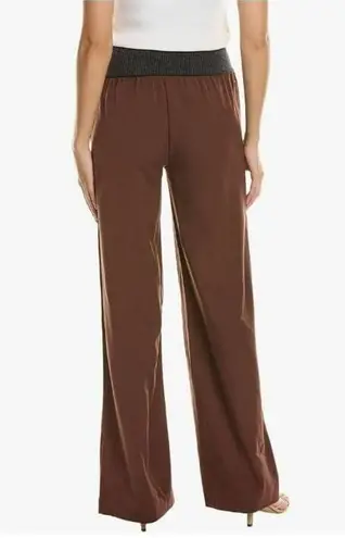 We Wore What New Women's Low Rise V Pant Suiting Twill Cacao/Black Large MSRP $118