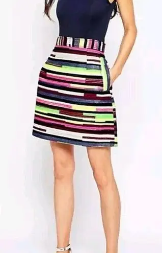 House of Holland Gina Mini Skirt Neon Funky Art US 4, UK 8, EU 36 NWOT RSP $430 Black