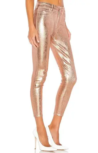 L'Agence NWT  Margot in Petal & Light Rose Gold Foil High Rise Skinny Jeans 28