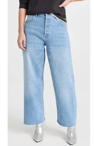 NWT Mother High Waisted Spinner Ankle Fray in The Blink Of An Eye Jeans 29 Blue