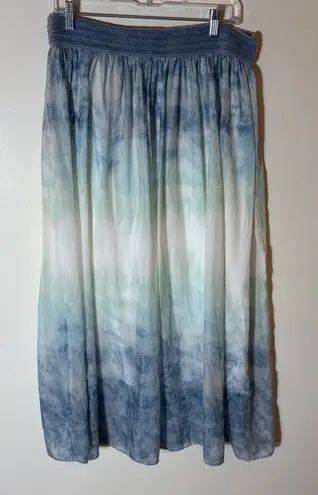 Soft Surroundings Breeze Midi Skirt in Ombré Dip Dye Size Large