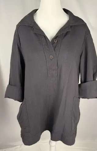 100% Cotton Oversized Tunic /Minimalist/ Lagenlook/ Beach/ Coastal/Spring M Gray Size M