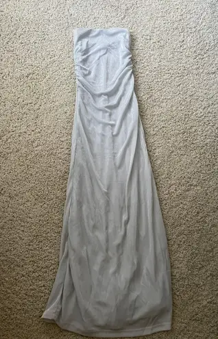 Reserved sleeveless maxi dress in sparkly silver