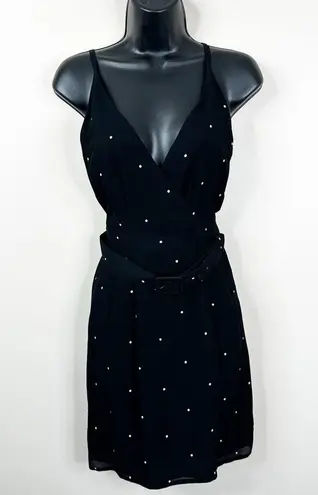 Giorgio Armani Vintage 90's Le Collezioni Dress Womens 6 Black Belted Polka Dots