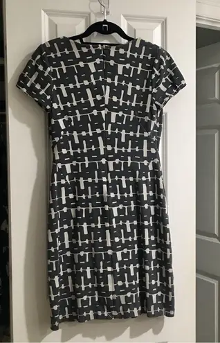 Banana Republic Abstract Sheath Dress, Gray, White, Neutrals, Size 4